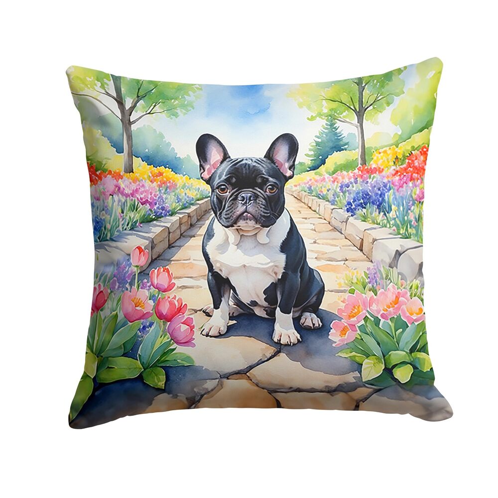 9595 Spring Path Throw Pillow, 18Hx18W, French Bulldog 6629